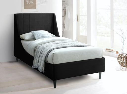 Eva Black Velvet Twin Bed - Furniture Stars (Chicago, IL)