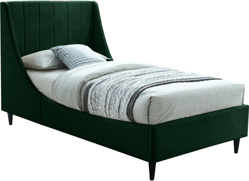 Eva Green Velvet Twin Bed - Furniture Stars (Chicago, IL)