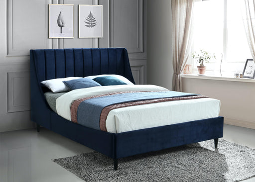Eva Navy Velvet King Bed - Furniture Stars (Chicago, IL)