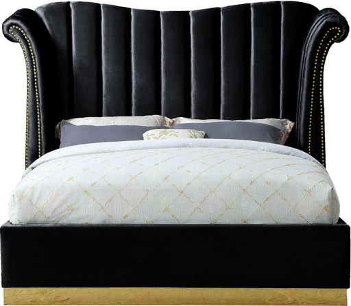 Flora Black Velvet Queen Bed (3 Boxes) - Furniture Stars (Chicago, IL)