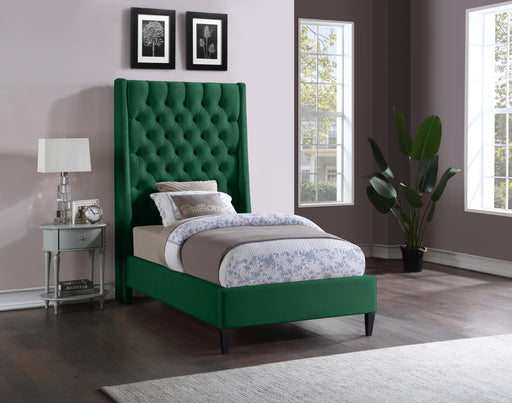 Fritz Green Velvet Twin Bed - Furniture Stars (Chicago, IL)