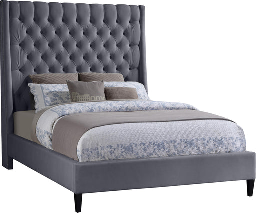 Fritz Grey Velvet Full Bed - Furniture Stars (Chicago, IL)