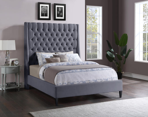 Fritz Grey Velvet Full Bed - Furniture Stars (Chicago, IL)