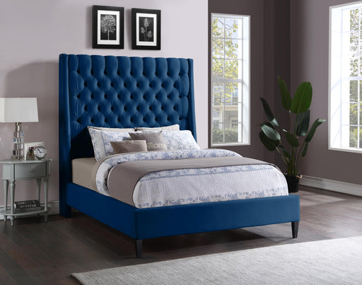 Fritz Navy Velvet Full Bed - Furniture Stars (Chicago, IL)