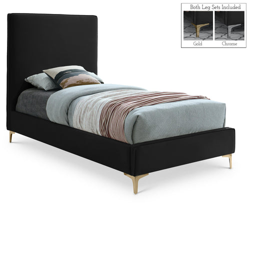 Geri Black Velvet Twin Bed - Furniture Stars (Chicago, IL)