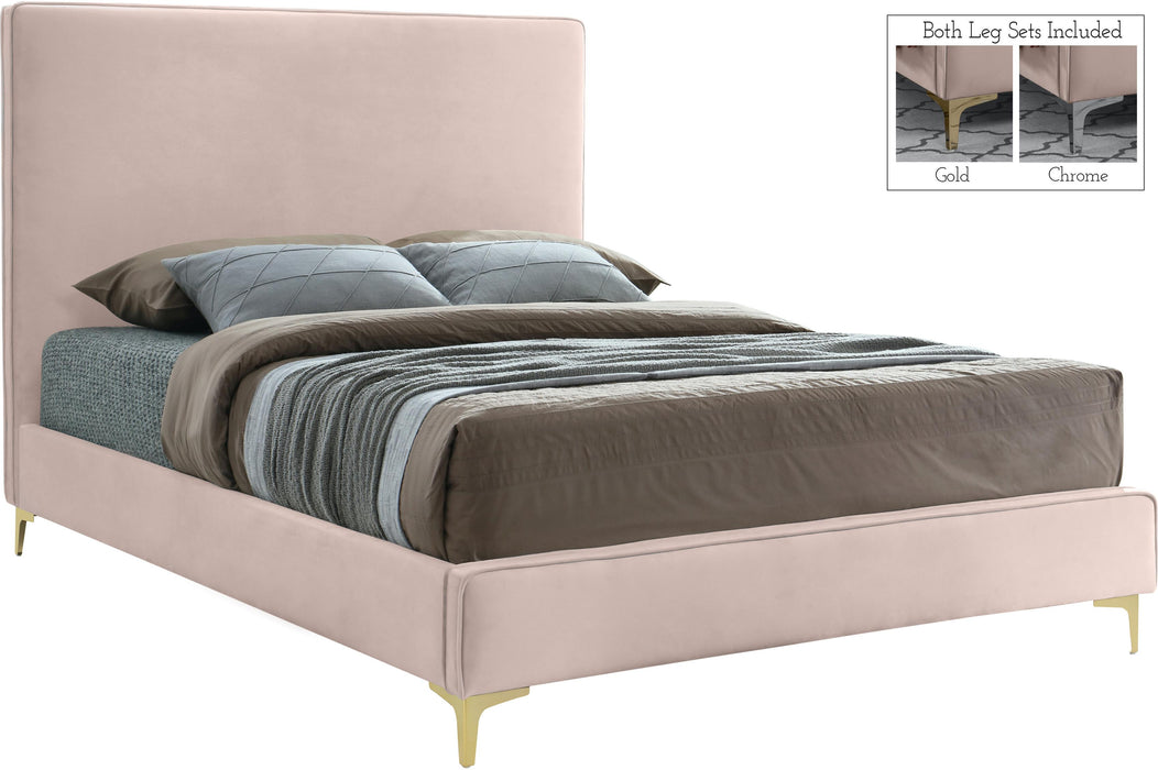 Geri Pink Velvet King Bed - Furniture Stars (Chicago, IL)
