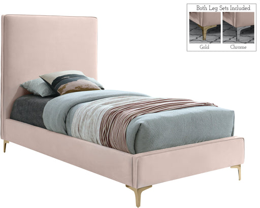 Geri Pink Velvet Twin Bed - Furniture Stars (Chicago, IL)