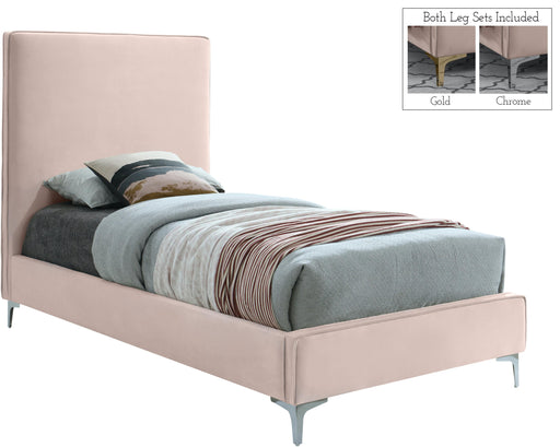 Geri Pink Velvet Twin Bed - Furniture Stars (Chicago, IL)