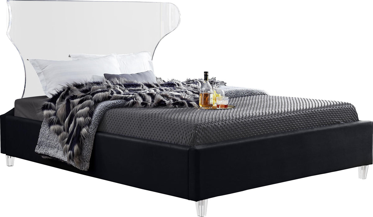Ghost Black Velvet King Bed - Furniture Stars (Chicago, IL)