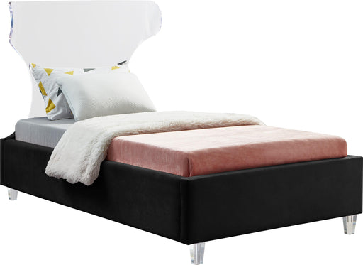 Ghost Black Velvet Twin Bed - Furniture Stars (Chicago, IL)