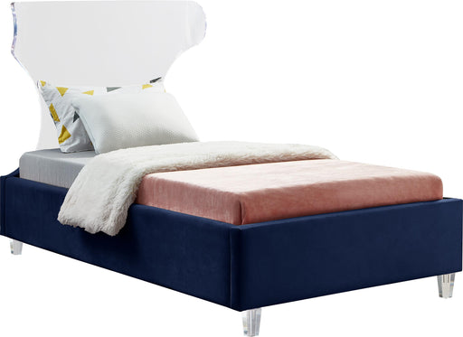 Ghost Navy Velvet Twin Bed - Furniture Stars (Chicago, IL)