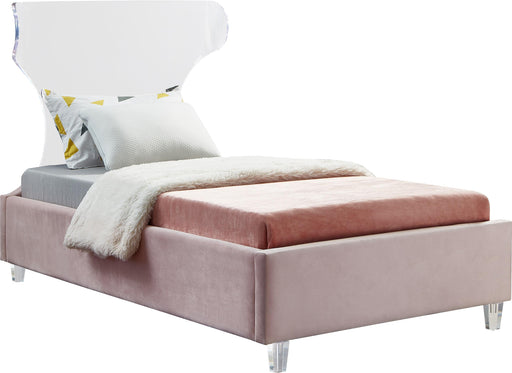 Ghost Pink Velvet Twin Bed - Furniture Stars (Chicago, IL)