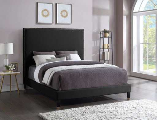 Harlie Black Velvet King Bed - Furniture Stars (Chicago, IL)