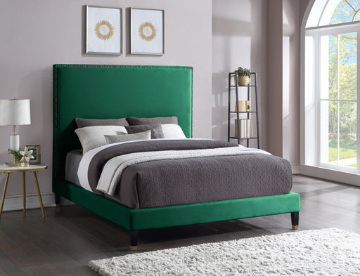 Harlie Green Velvet King Bed - Furniture Stars (Chicago, IL)