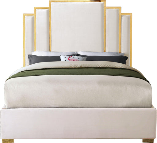 Hugo Cream Velvet King Bed - Furniture Stars (Chicago, IL)