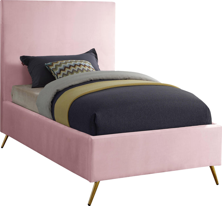 Jasmine Pink Velvet Twin Bed - Furniture Stars (Chicago, IL)