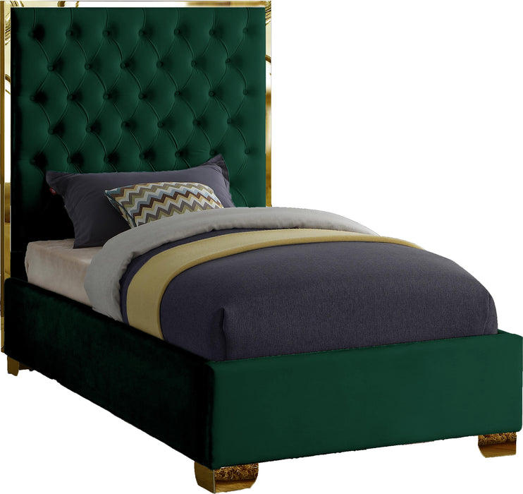 Lana Green Velvet Twin Bed - Furniture Stars (Chicago, IL)