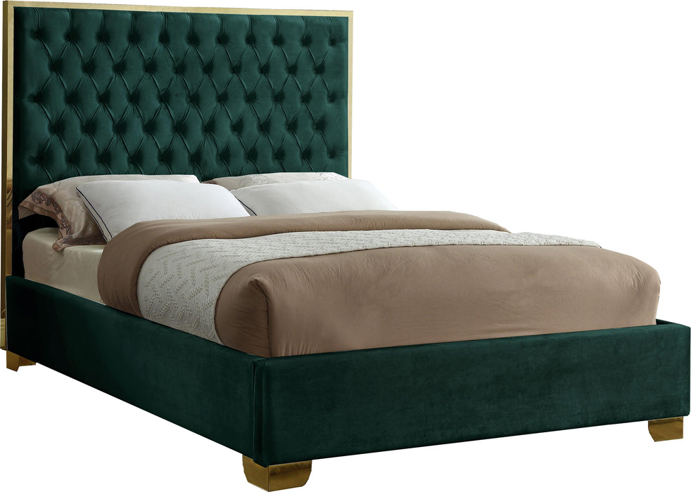 Lana Green Velvet Queen Bed - Furniture Stars (Chicago, IL)