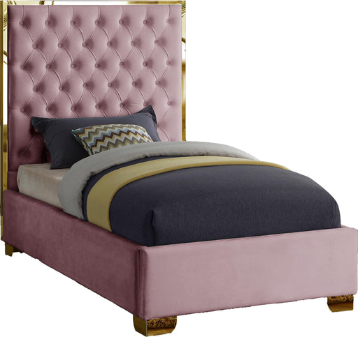 Lana Pink Velvet Twin Bed - Furniture Stars (Chicago, IL)