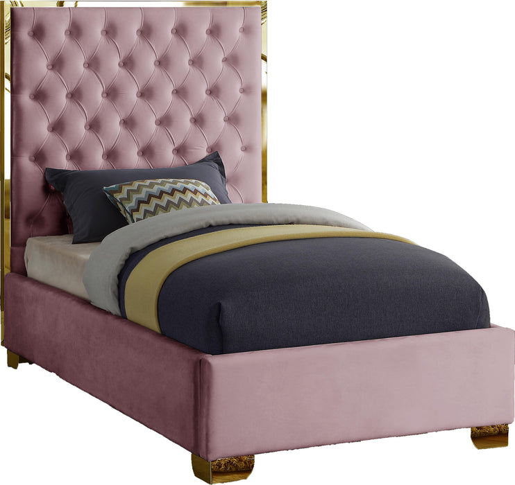 Lana Pink Velvet Twin Bed - Furniture Stars (Chicago, IL)