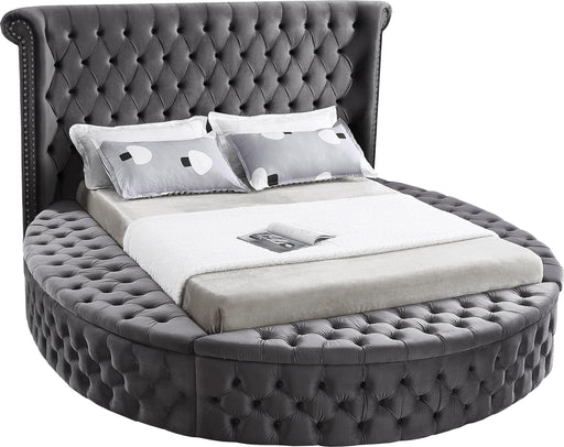 Luxus Grey Velvet Full Bed (3 Boxes) - Furniture Stars (Chicago, IL)