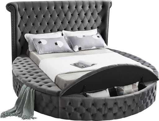 Luxus Grey Velvet Full Bed (3 Boxes) - Furniture Stars (Chicago, IL)