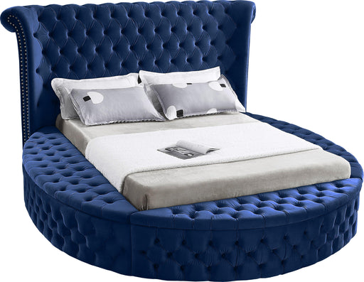 Luxus Navy Velvet Full Bed (3 Boxes) - Furniture Stars (Chicago, IL)
