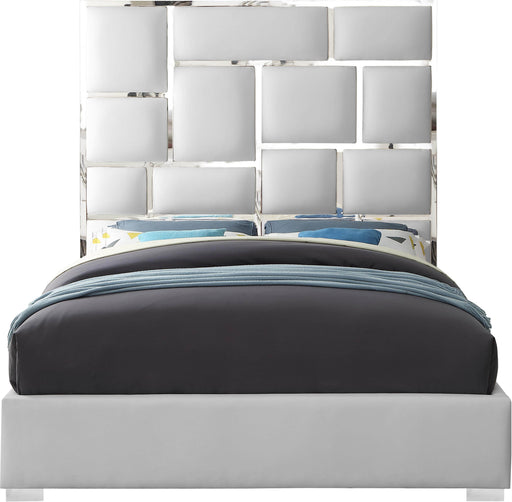 Milan White Faux Leather King Bed - Furniture Stars (Chicago, IL)