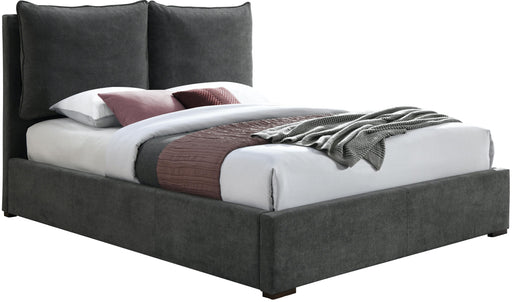 Misha Pepper Black Polyester Fabric King Bed (3 Boxes) - Furniture Stars (Chicago, IL)