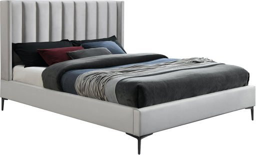 Nadia Cream Velvet King Bed - Furniture Stars (Chicago, IL)