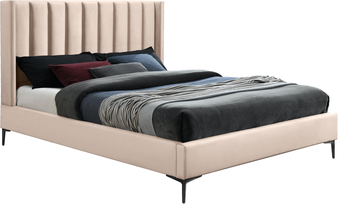 Nadia Pink Velvet Queen Bed - Furniture Stars (Chicago, IL)