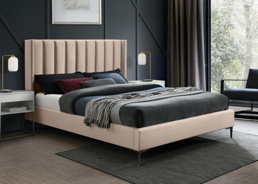 Nadia Pink Velvet Queen Bed - Furniture Stars (Chicago, IL)