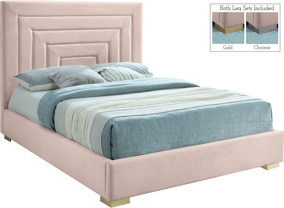 Nora Pink Velvet Queen Bed - Furniture Stars (Chicago, IL)