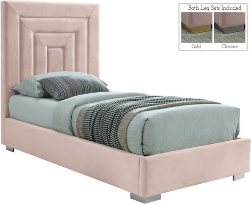 Nora Pink Velvet Twin Bed - Furniture Stars (Chicago, IL)