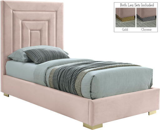 Nora Pink Velvet Twin Bed - Furniture Stars (Chicago, IL)