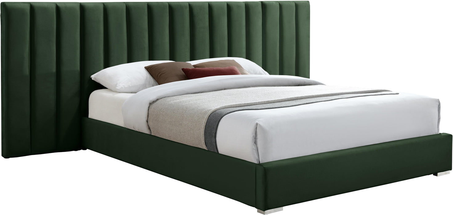 Pablo Green Velvet Queen Bed - Furniture Stars (Chicago, IL)