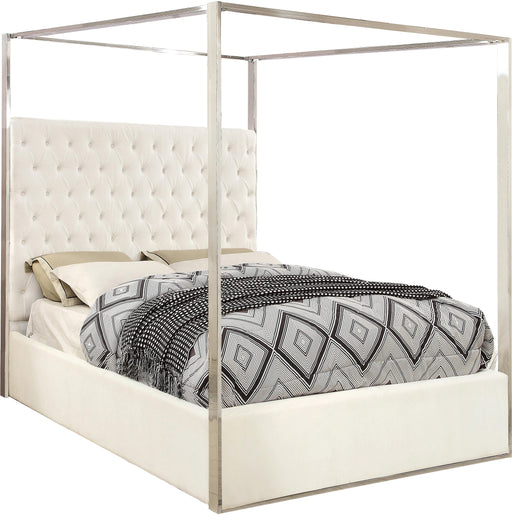 Porter White Velvet Queen Bed - Furniture Stars (Chicago, IL)