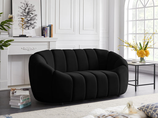 Elijah Black Velvet Loveseat - Furniture Stars (Chicago, IL)