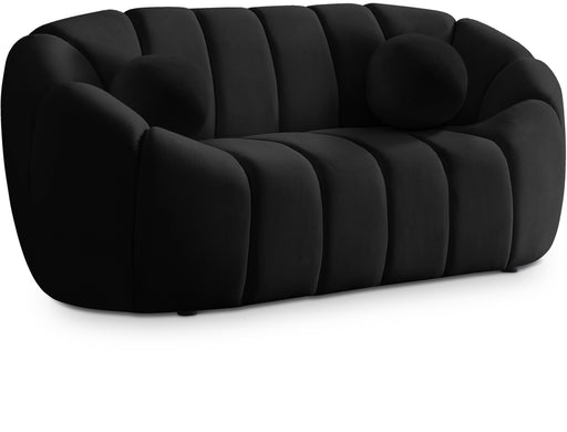 Elijah Black Velvet Loveseat - Furniture Stars (Chicago, IL)