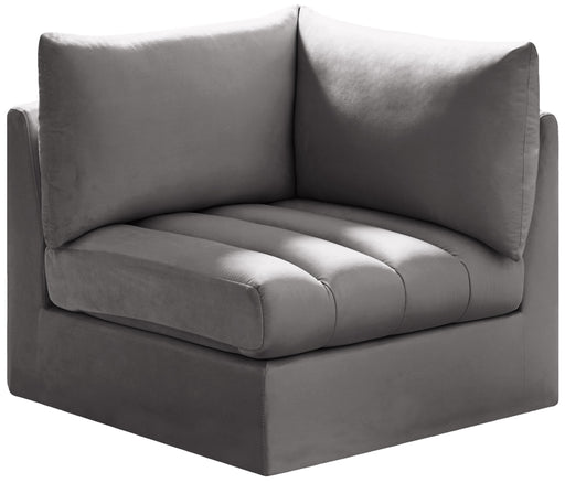 Jacob Grey Velvet Corner - Furniture Stars (Chicago, IL)