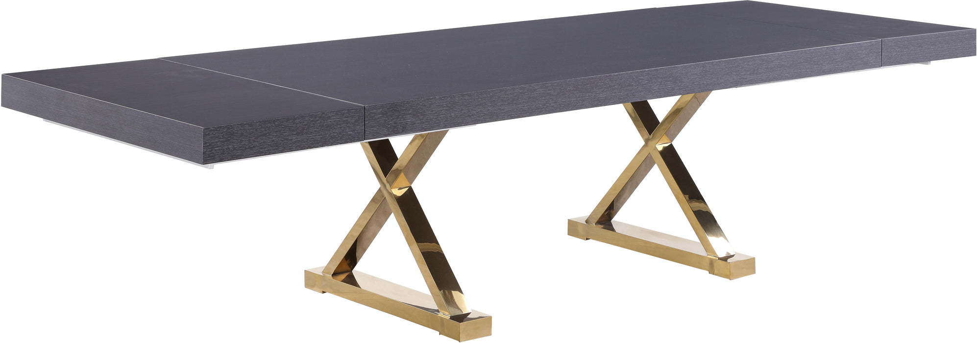 Excel Grey Oak Veneer Lacquer Extendable Dining Table (3 Boxes) - Furniture Stars (Chicago, IL)