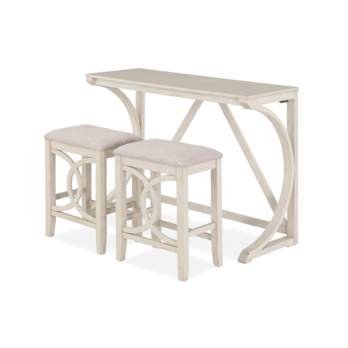 BELLA COUNTER TABLE & 2 STOOLS -2 TONE BISQUE - Furniture Stars (Chicago, IL)