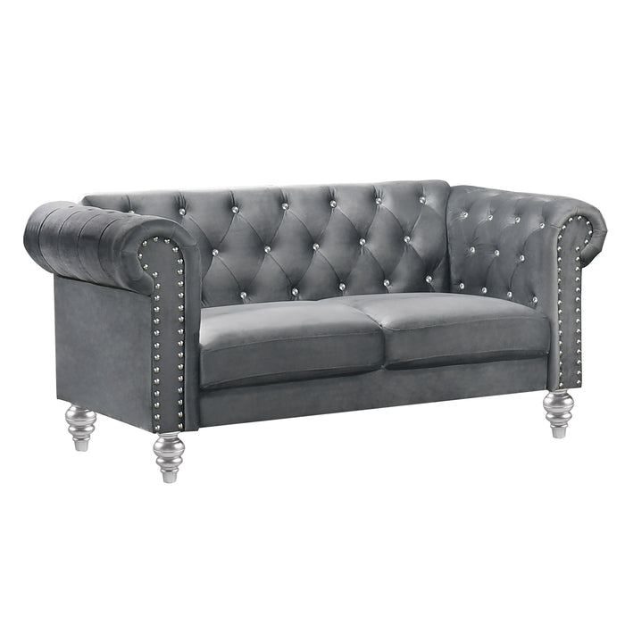 EMMA CRYSTAL LOVESEAT-GRAY - Furniture Stars (Chicago, IL)