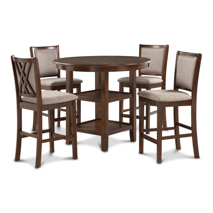 AMY 5 PC COUNTER DINING SET-CHERRY - Furniture Stars (Chicago, IL)