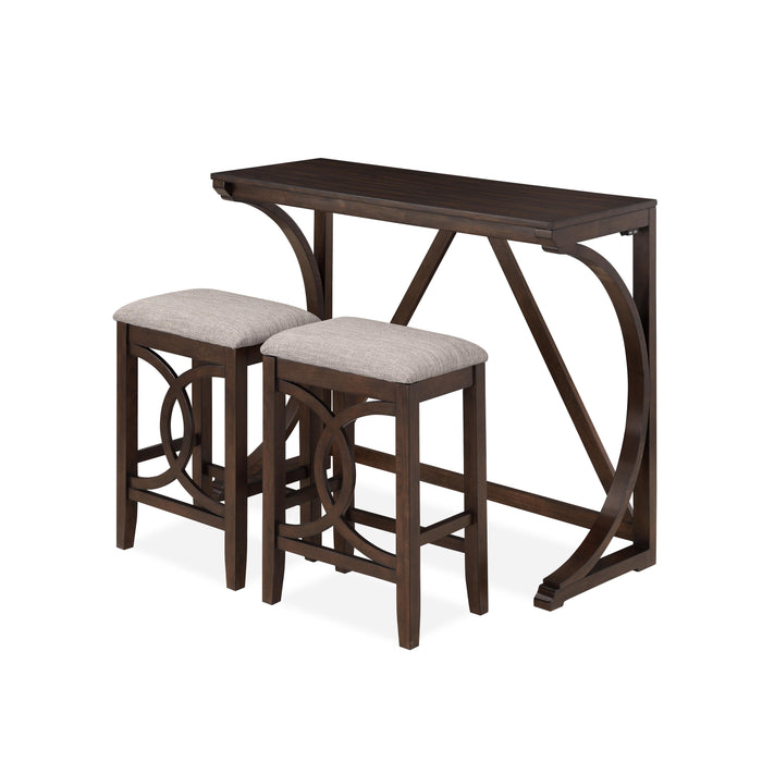 BELLA COUNTER TABLE & 2 STOOLS-CHERRY - Furniture Stars (Chicago, IL)