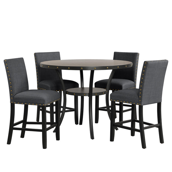 CRISPIN 48" ROUND COUNTER TABLE-GRAY - Furniture Stars (Chicago, IL)