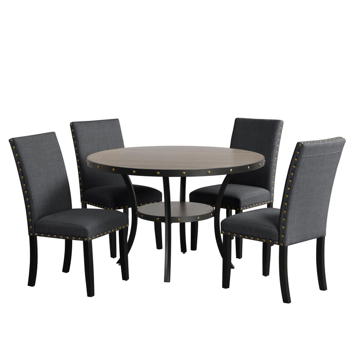 CRISPIN 48" ROUND DINING TABLE-GRAY - Furniture Stars (Chicago, IL)