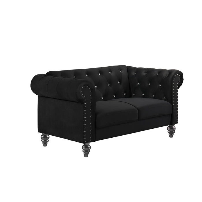 EMMA CRYSTAL LOVESEAT-BLACK - Furniture Stars (Chicago, IL)