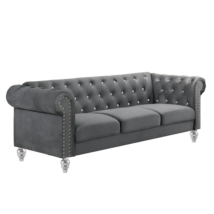 EMMA CRYSTAL SOFA-GRAY - Furniture Stars (Chicago, IL)