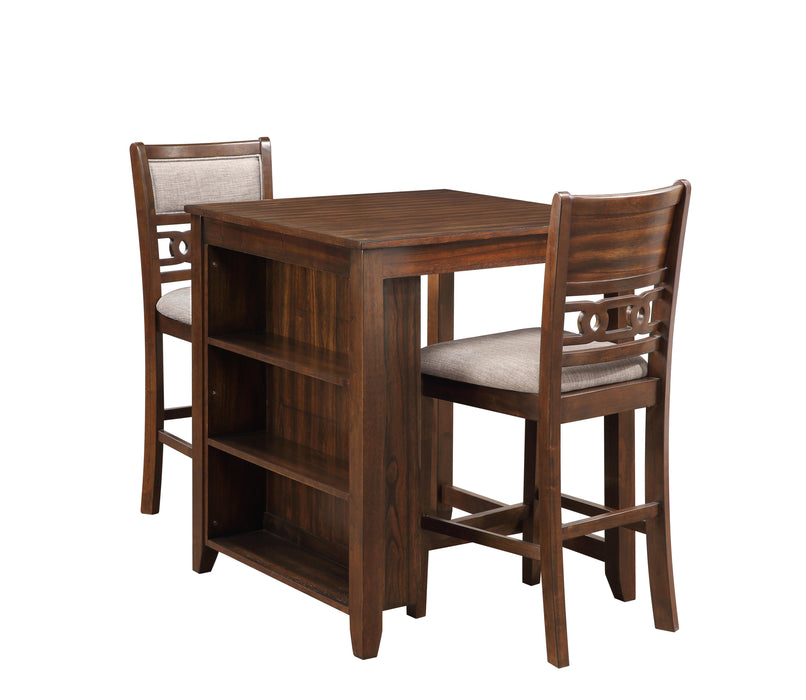 GIA 30" COUNTER TABLE W/2 CHAIRS & STG SHELF-CHERRY - Furniture Stars (Chicago, IL)